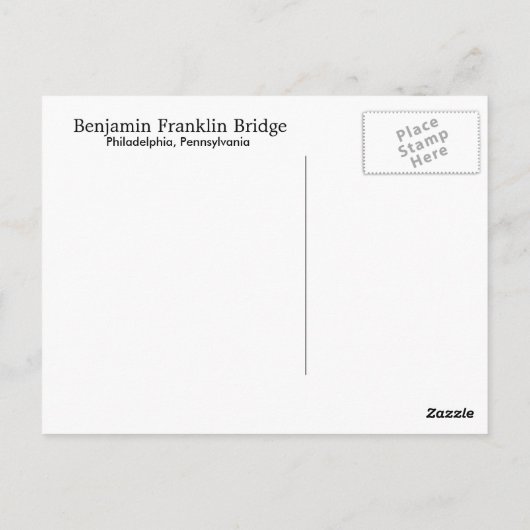 Benjamin Franklin Bridge Briefkaart (Achterkant)