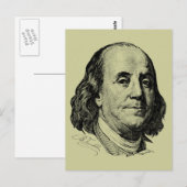 Benjamin Franklin Briefkaart (Voorkant / Achterkant)