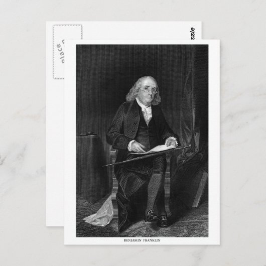 Benjamin Franklin Briefkaart (Voorkant / Achterkant)
