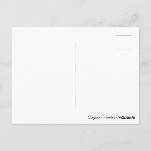 Benjamin Franklin Briefkaart (Achterkant)