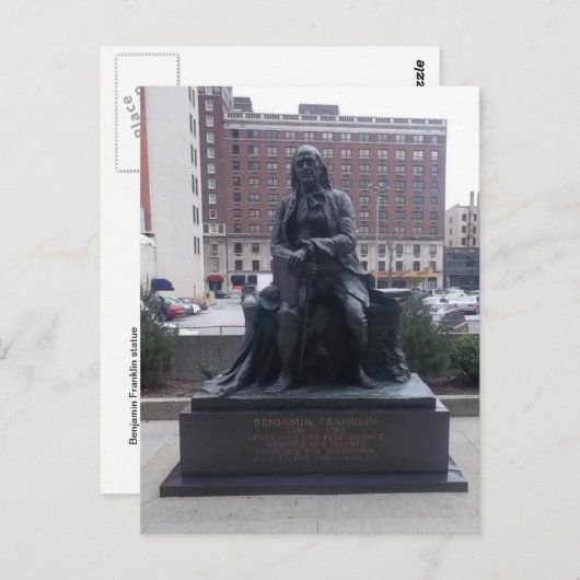 Benjamin Franklin briefkaart (Voorkant / Achterkant)