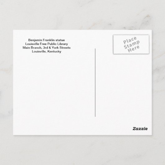 Benjamin Franklin briefkaart (Achterkant)