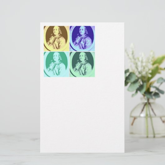 Benjamin Franklin Briefpapier (Staand voorkant)