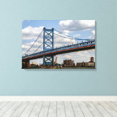 Benjamin Franklin-brug, Philadelphia, PA Canvas Afdruk (Insitu (Houten vloer))