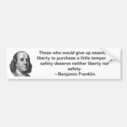 Benjamin Franklin- Bumpersticker (Voorkant)