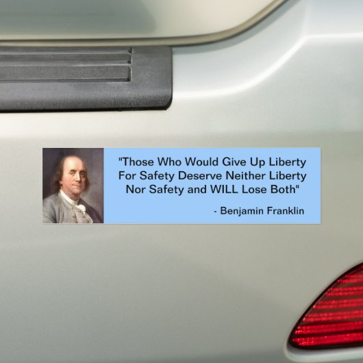 Benjamin Franklin Bumpersticker (Op auto)