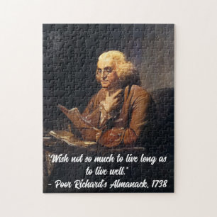 Benjamin Franklin citaat -Aanpassen Legpuzzel