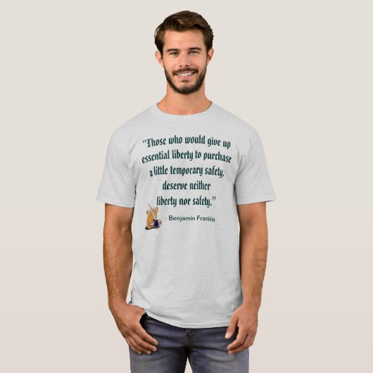 Benjamin Franklin citaat T-shirt (Voorkant volledig)