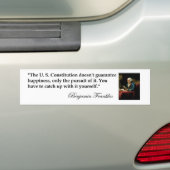 Benjamin Franklin citeert "De Amerikaanse grondwet Bumpersticker (Op auto)