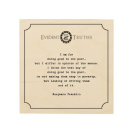 benjamin franklin citeert rustige muur plaque 2 hout afdruk