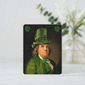 Benjamin Franklin Clover St. Patrick's Dag Kaart (Staand voorkant)