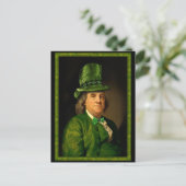 Benjamin Franklin Clover St Patrick's Day Briefkaart (Staand voorkant)