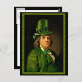 Benjamin Franklin Clover St Patrick's Day Briefkaart (Voorkant / Achterkant)