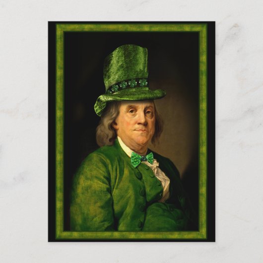 Benjamin Franklin Clover St Patrick's Day Briefkaart (Voorkant)