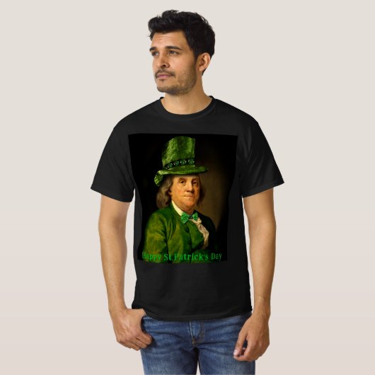 Benjamin Franklin Clover St Patrick's Day T-shirt (Voorkant volledig)