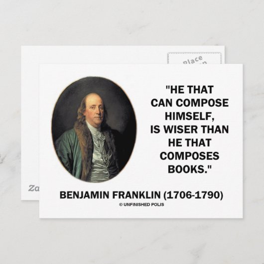 Benjamin Franklin Compose Himself Wiser dan Briefkaart (Voorkant / Achterkant)