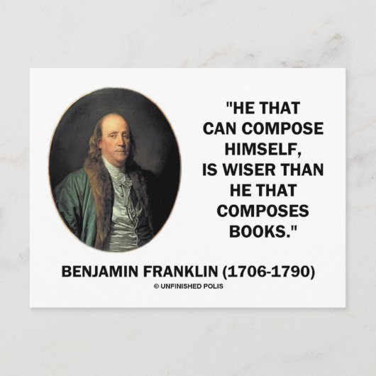Benjamin Franklin Compose Himself Wiser dan Briefkaart (Voorkant)