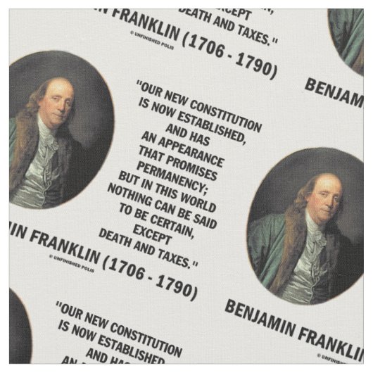 Benjamin Franklin Death Taxes Quote Stof (Close Up)