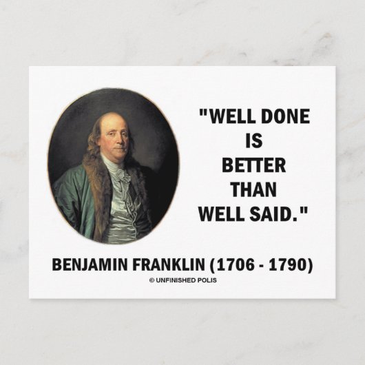 Benjamin Franklin deed het beter dan goed gezegd Briefkaart (Voorkant)