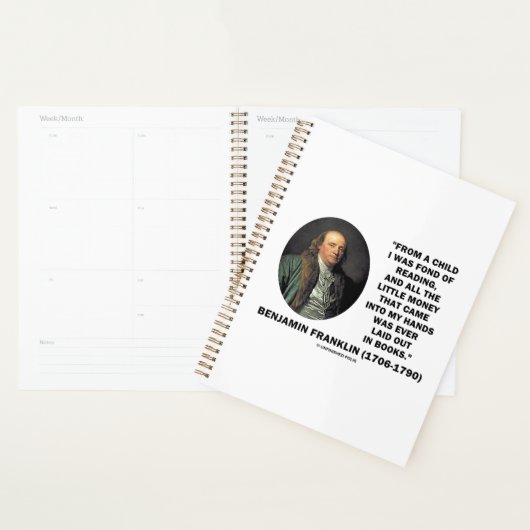 Benjamin Franklin dol op het lezen van geldcitaat Planner (Display)