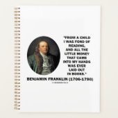 Benjamin Franklin dol op het lezen van geldcitaat Planner (Voorkant)
