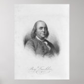 BENJAMIN FRANKLIN door Henry Bryan Hall Poster (Voorkant)