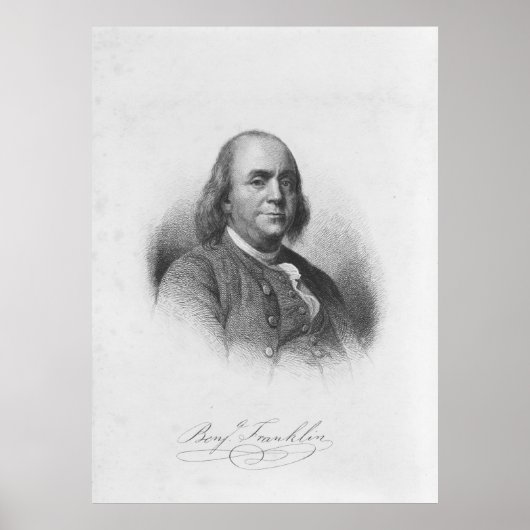 BENJAMIN FRANKLIN door Henry Bryan Hall Poster (Voorkant)