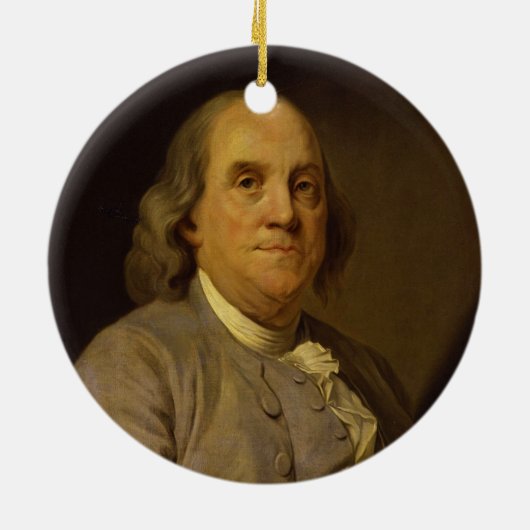 Benjamin Franklin door Joseph-Siffred Duplessis Keramisch Ornament (Achterkant)