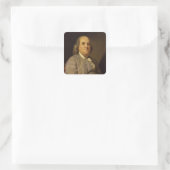 Benjamin Franklin door Joseph Siffred Duplessis Vierkante Sticker (Tas)