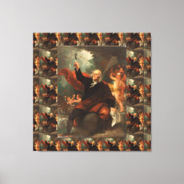 Benjamin Franklin Drawing Electricity uit Sky Canvas Afdruk