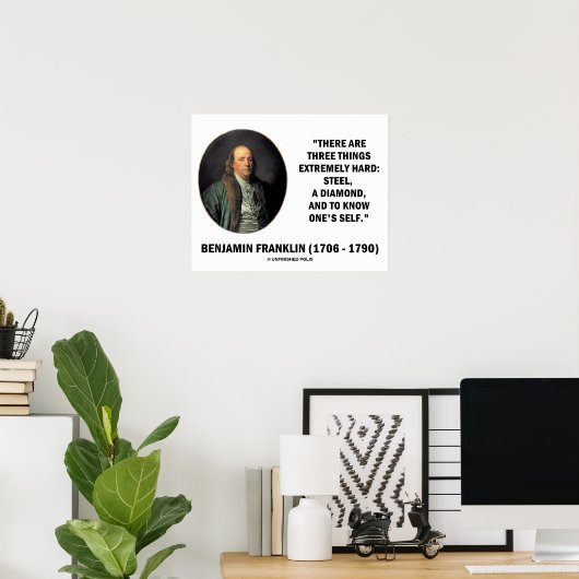 Benjamin Franklin Drie dingen extreem hard Poster (Thuiskantoor)