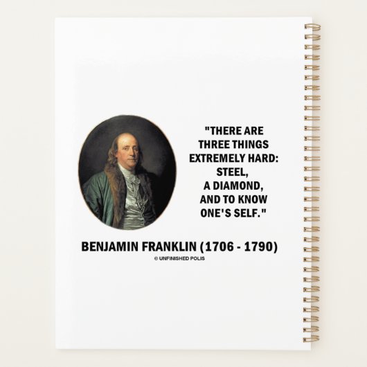 Benjamin Franklin Drie dingen extreem hard Qte Planner (Achterkant)