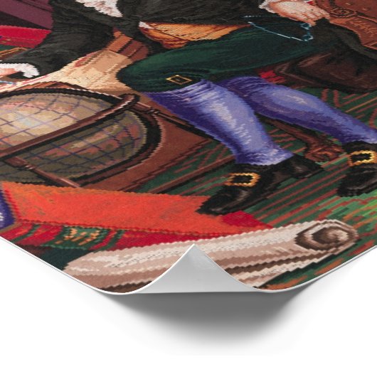Benjamin Franklin Embroidery Patroonblad Poster (Hoek)
