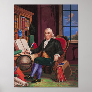Benjamin Franklin Embroidery Patroonblad Poster