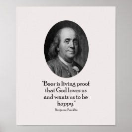 Benjamin Franklin en citaat over bier Poster