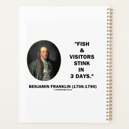 Benjamin Franklin Fish & Visitors stoppen over 3 d Planner (Achterkant)