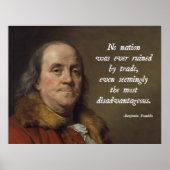 Benjamin Franklin Free Trade Poster (Voorkant)