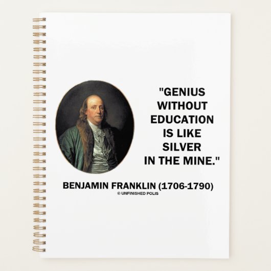 Benjamin Franklin Genius zonder Opleidingscitaat Planner (Voorkant)