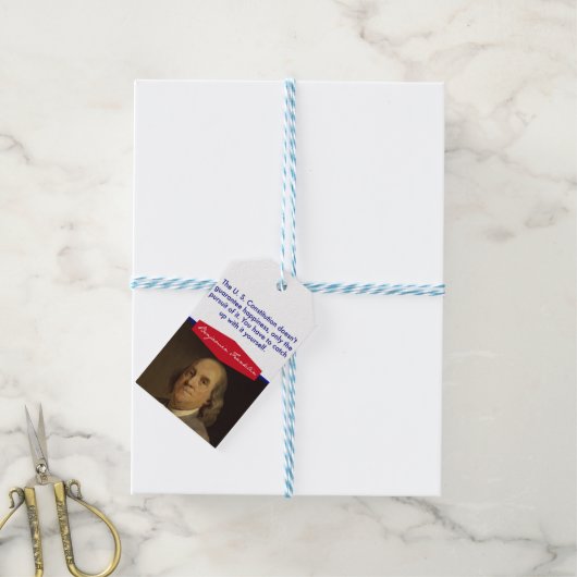 Benjamin Franklin Gift Labels Cadeaulabel (Met Touw)