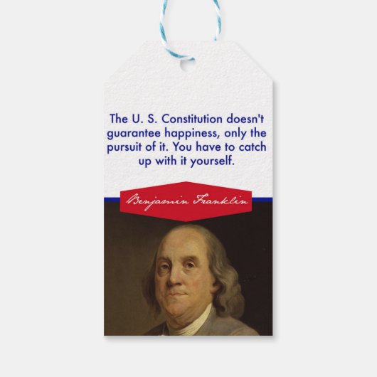 Benjamin Franklin Gift Labels Cadeaulabel (Achterkant)