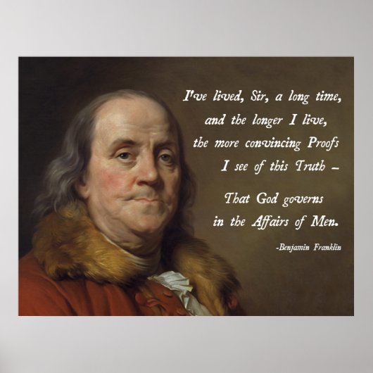 Benjamin Franklin God Poster (Voorkant)