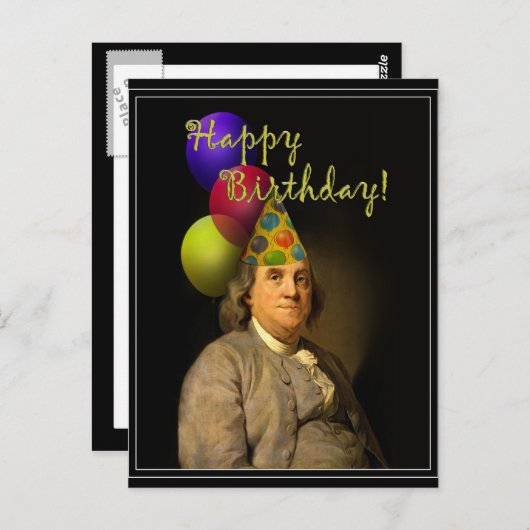 Benjamin Franklin Happy Birthday Briefkaart (Voorkant / Achterkant)