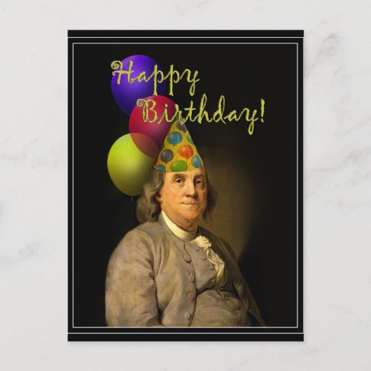 Benjamin Franklin Happy Birthday Briefkaart (Voorkant)