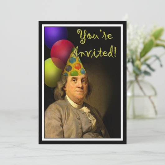 Benjamin Franklin Happy Birthday Kaart (Staand voorkant)