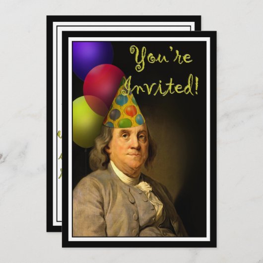 Benjamin Franklin Happy Birthday Kaart (Voorkant / Achterkant)