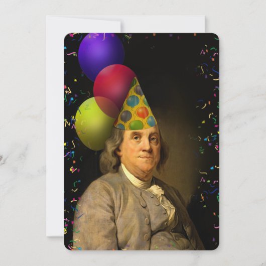 Benjamin Franklin Happy Birthday Kaart (Voorkant)