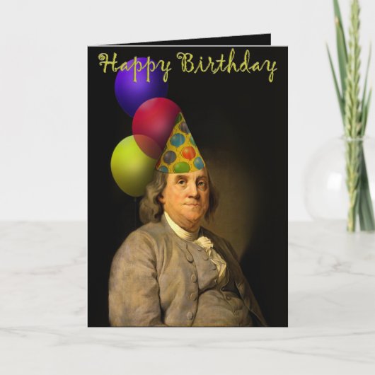 Benjamin Franklin Happy Birthday Kaart (Voorkant)