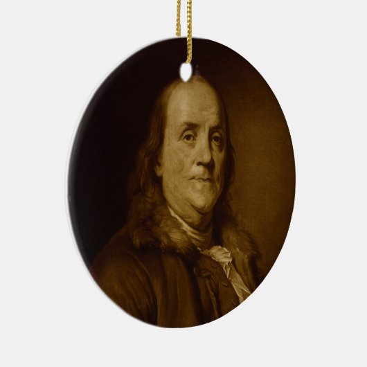 Benjamin Franklin Head en Shoulders Portrait Keramisch Ornament (Rechts)