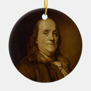 Benjamin Franklin Head en Shoulders Portrait Keramisch Ornament