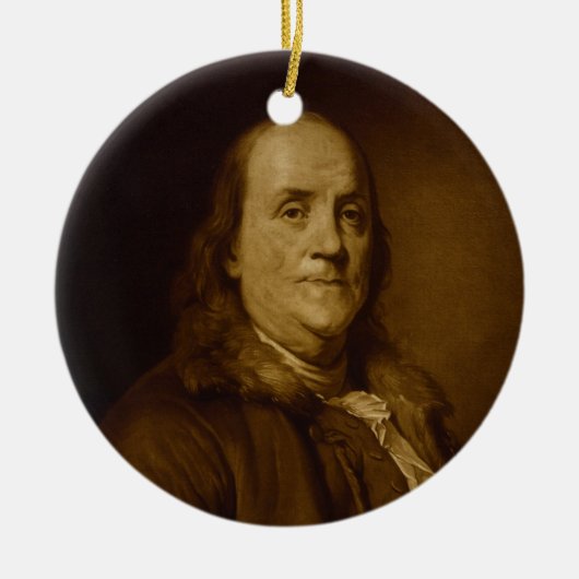 Benjamin Franklin Head en Shoulders Portrait Keramisch Ornament (Voorkant)